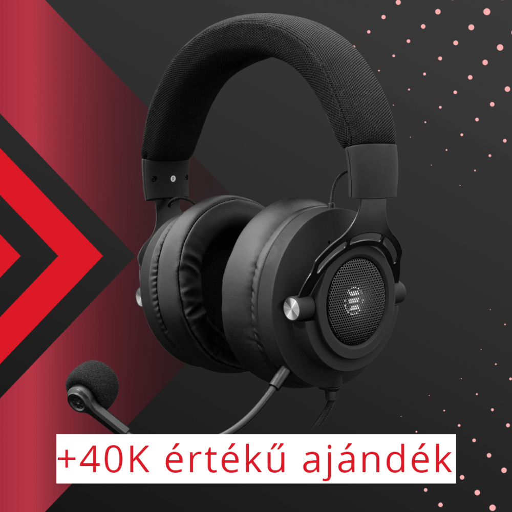 eShark Koto V2 7.1 eSport gamer mikrofonos fejhallgató, fekete